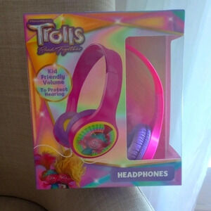 Trolls girls pink purple over ear headphones accessories women's kids electronic